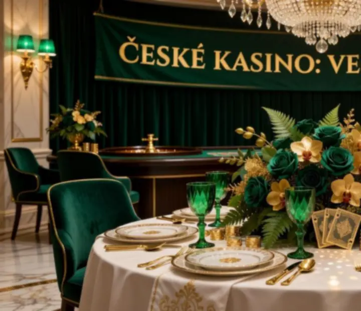 Luxusní nasvícení a dekorace kasinového večera