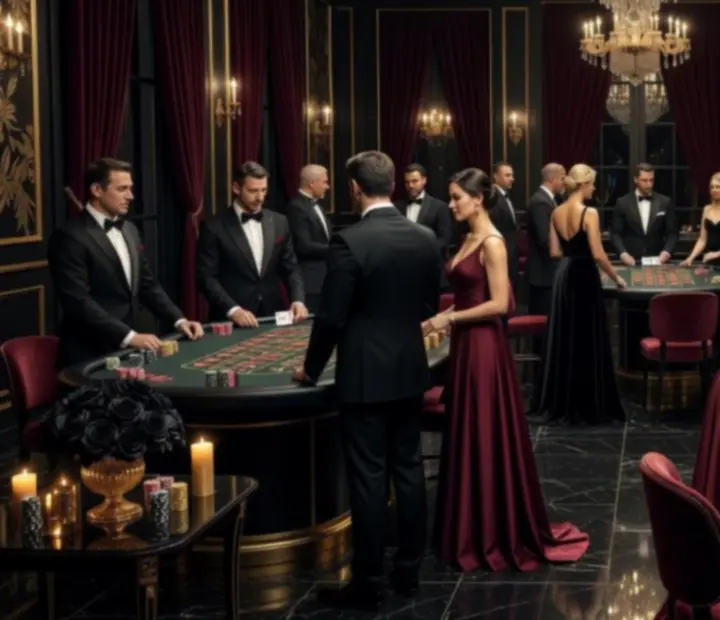 Korporátní kasinový večer s luxusními herními stoly a hosty u pokeru